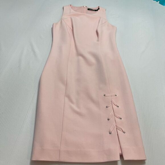 Lauren Ralph Lauren Pink Sleeveless Lace Up Dress Size 2 - Picture 1 of 8